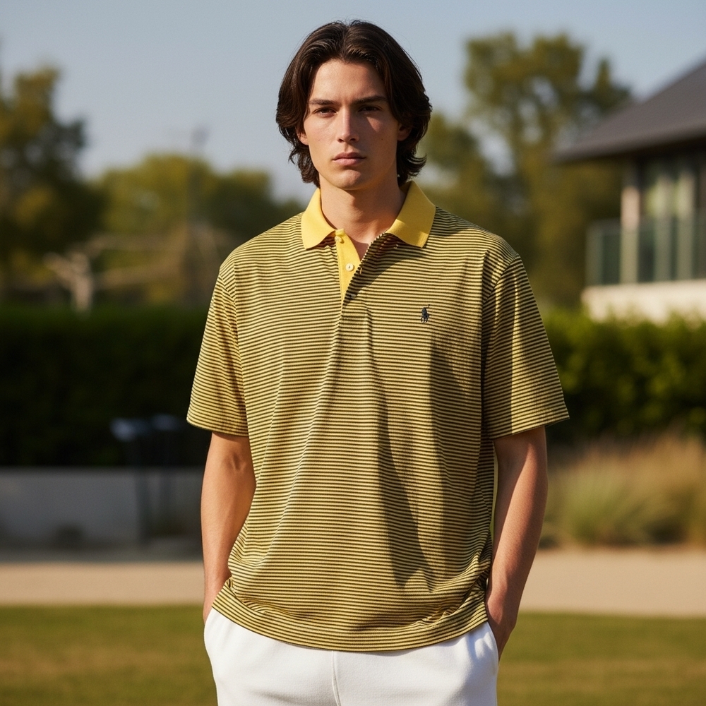 Polo Golf Ralph Lauren Men's Pony Logo Shirt size XL Yellow Black